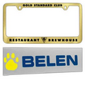 Gold Plated Solid Brass License Plate Frame (Domestic Production)